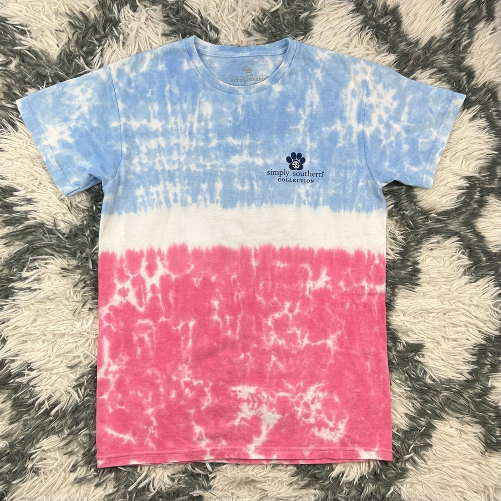 Simply Southern Collection Women's Graphic T-Shirt Jeep Dog Tie-Dye Size Small